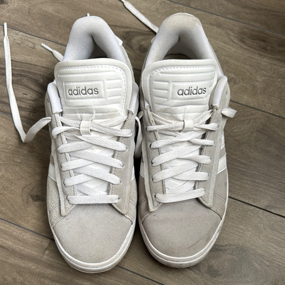 Adidas Classic White and Light Gray Sneakers